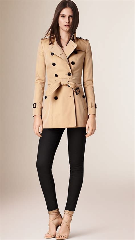 trench coat corto in twill donna burberry|burberry shell trench coat.